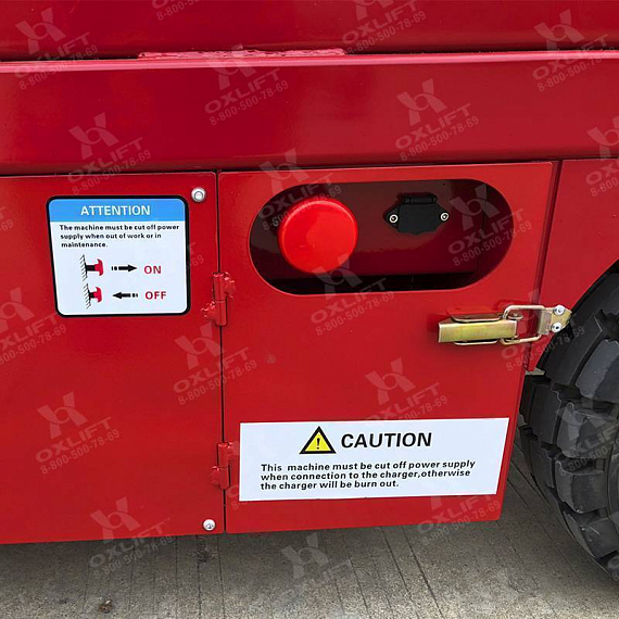 OXLIFT QZ-050-090 Самоходный (поводковый) подъемник ножничного типа с питанием от АКБ 9000 мм 500 кг