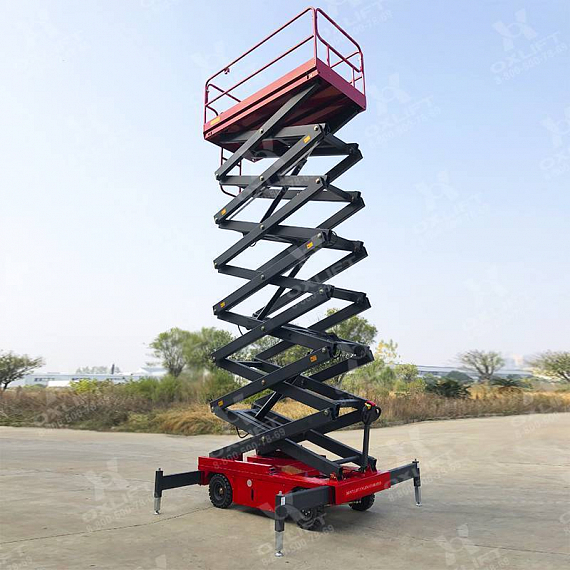 OXLIFT QZ-050-090 Самоходный (поводковый) подъемник ножничного типа с питанием от АКБ 9000 мм 500 кг